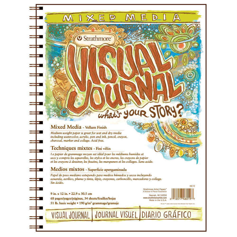 Strathmore : Visual Journal : Mixed Media Paper Pad : 163gsm : 9x12in : 34  Sheets : Vellum