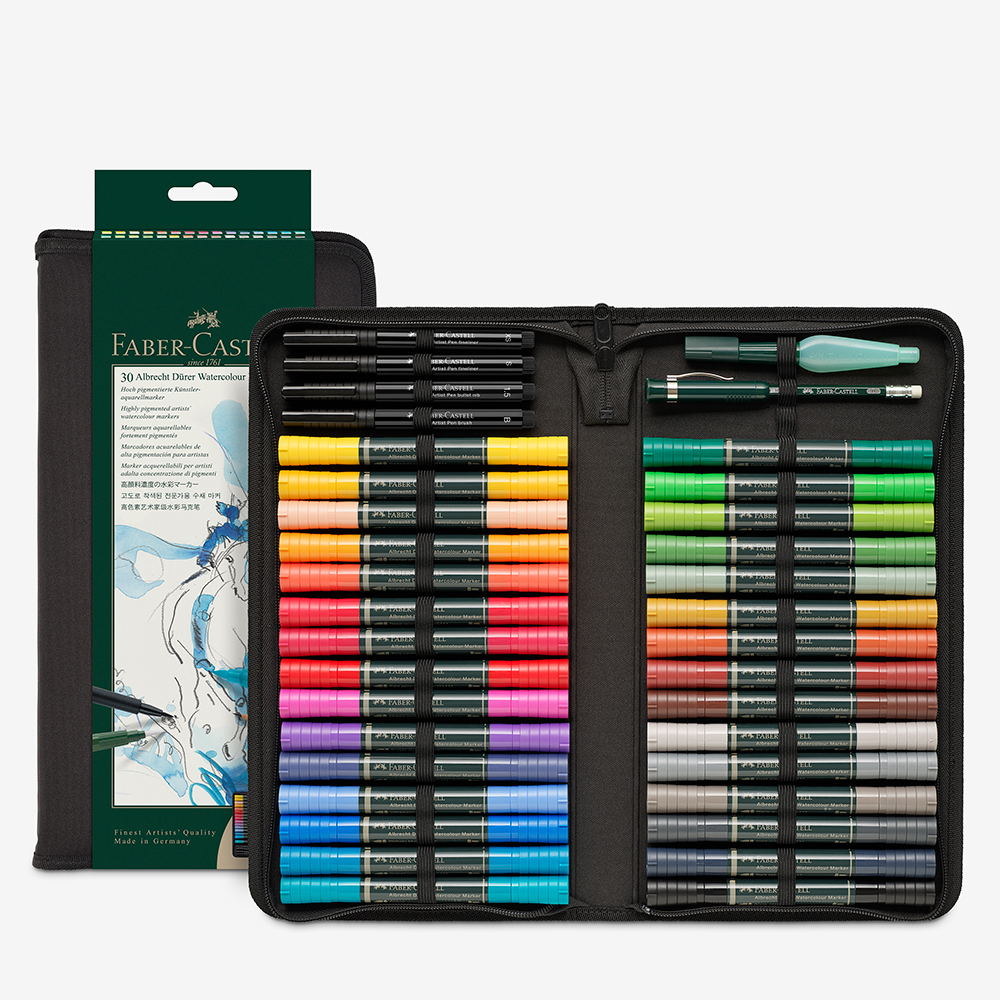 Faber-Castell : Albrecht Durer : Watercolour Marker : Outdoor Wallet Set of  30 - Marker & Pen Sets - Art Sets - Color
