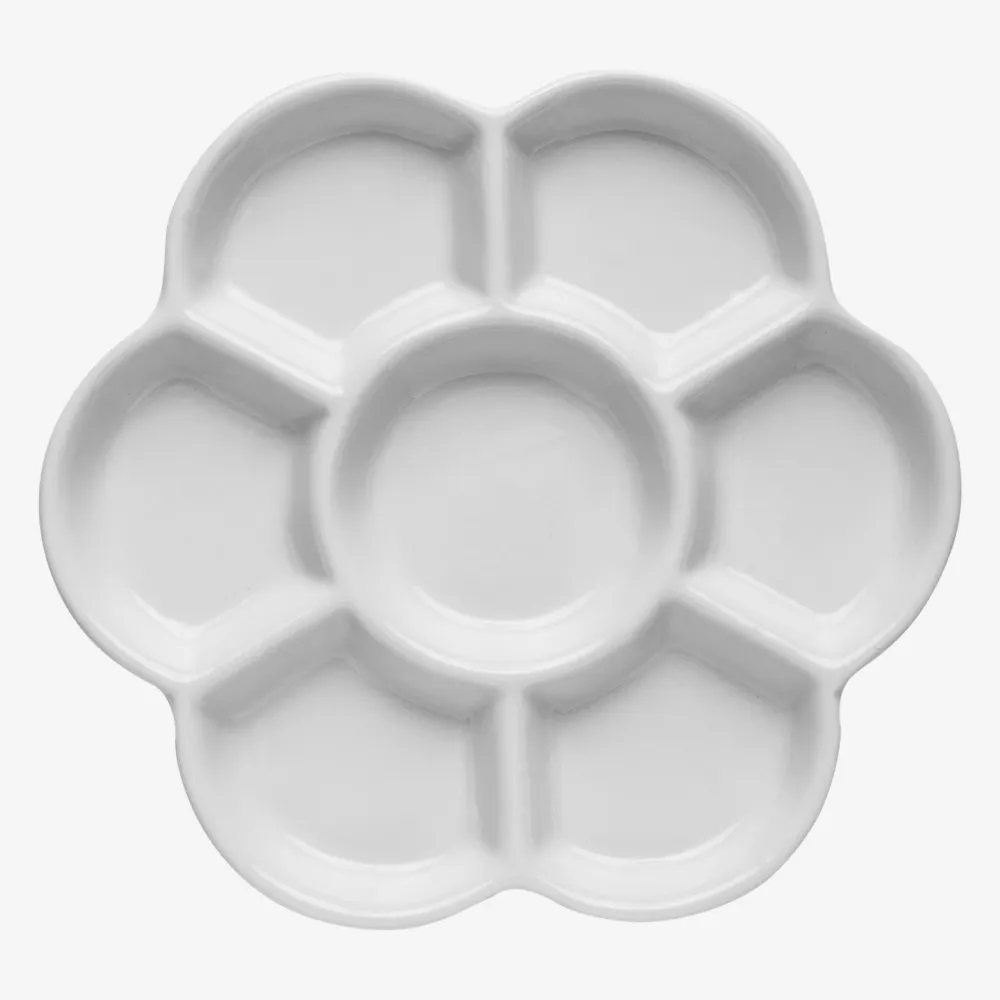 Jackson's : Ceramic Palette : Daisy Porcelain 7 Well : 6in (Apx.15cm) Diameter