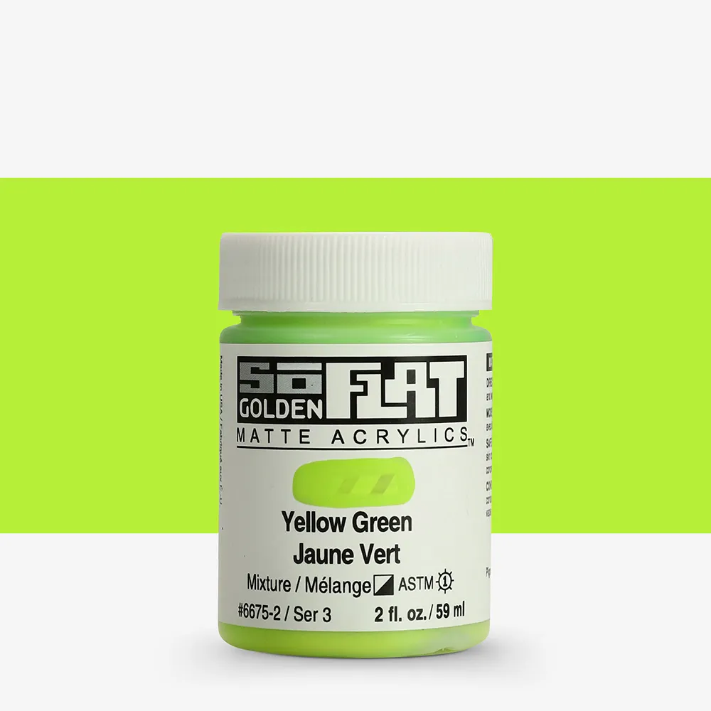 Golden : SoFlat : Matte Acrylic Paint : 59ml (2oz) : Yellow Green