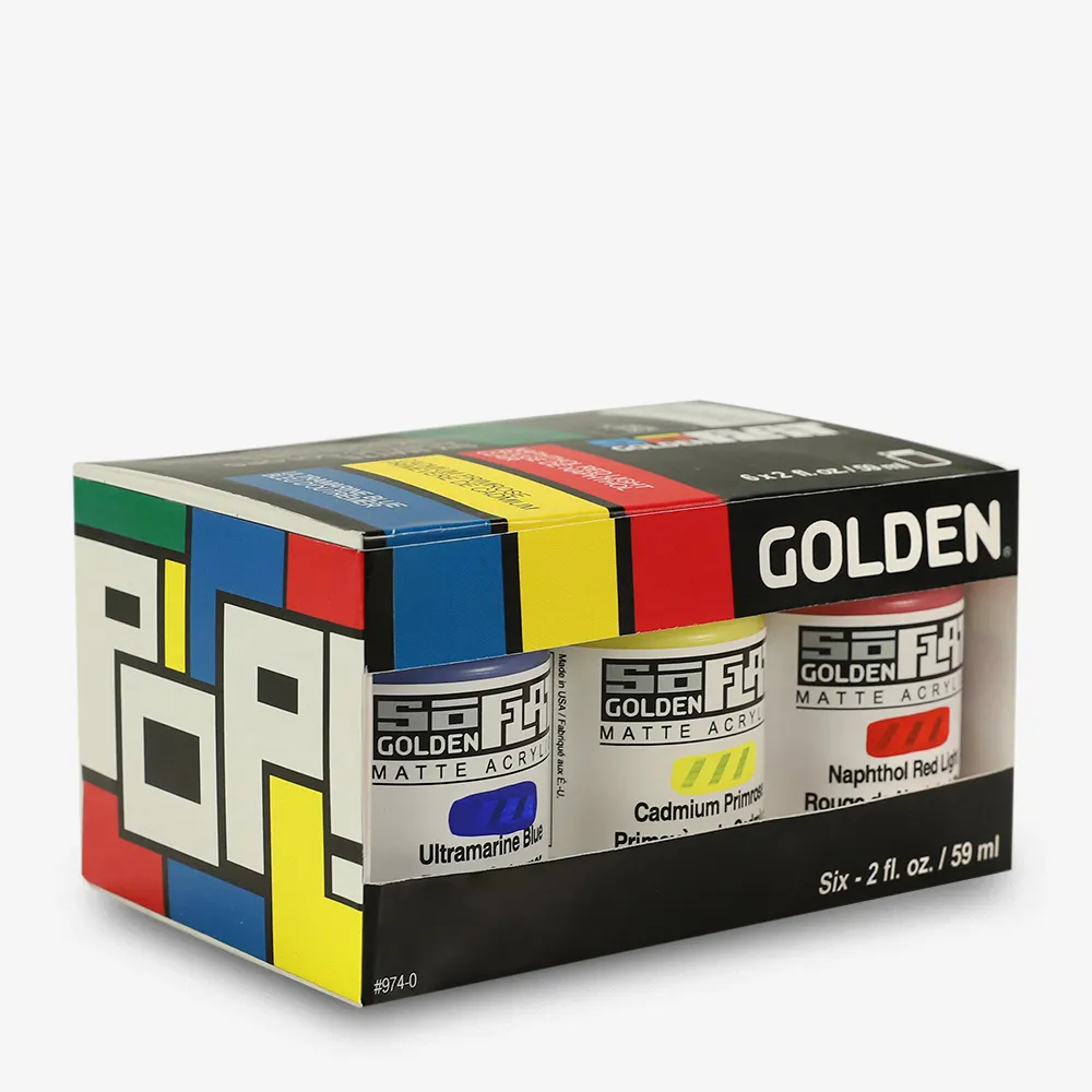 Golden : SoFlat : Matte Acrylic Paint Pop Set : 59ml (2oz) : Set Of 6