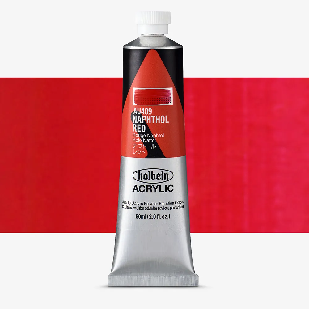 Holbein : Heavy Body : Acrylic Paint : 60ml : Naphthol Red