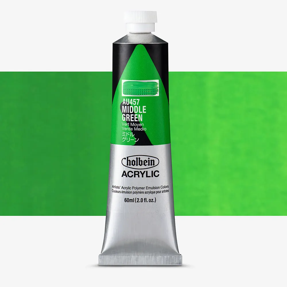 Holbein : Heavy Body : Acrylic Paint : 60ml : Middle Green