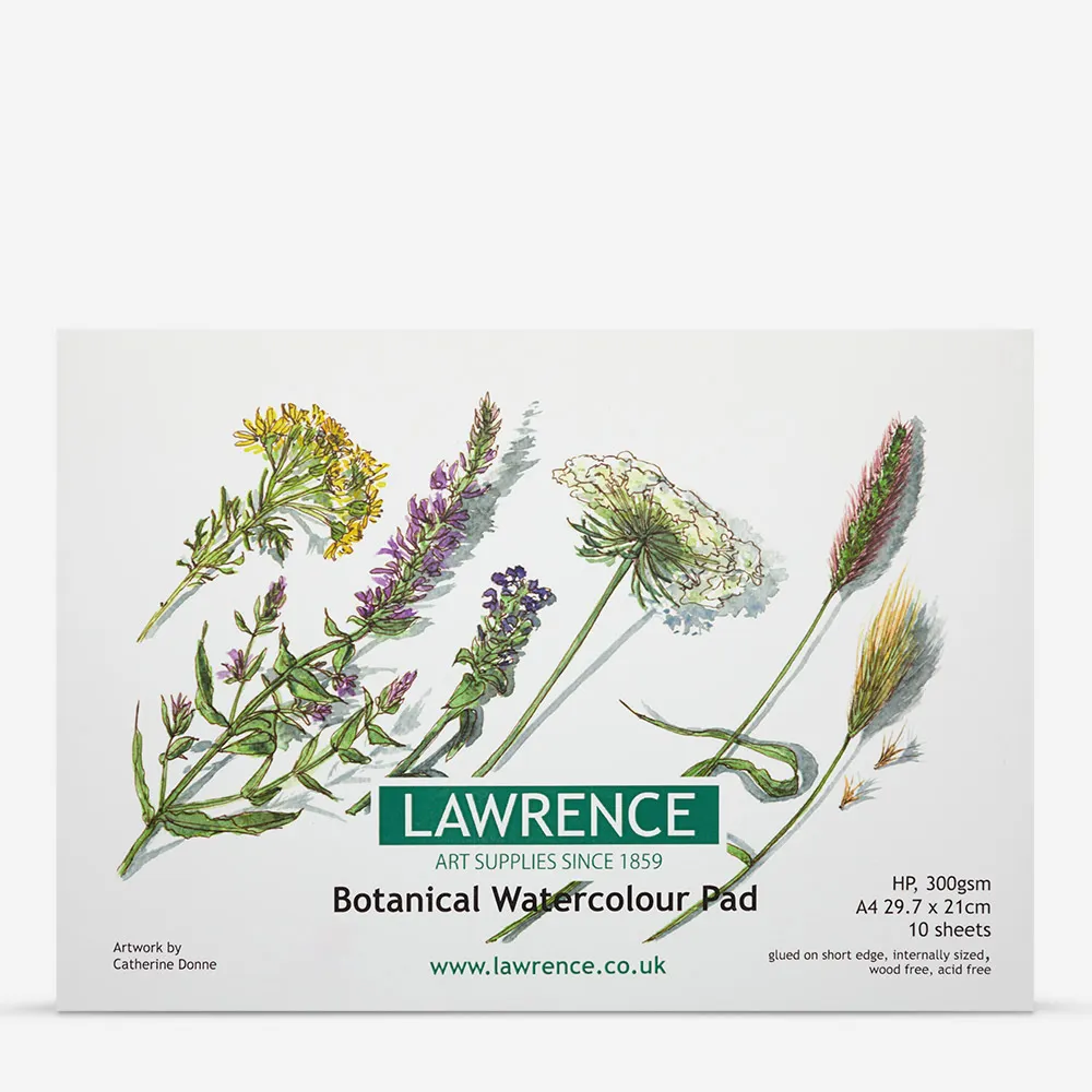 Lawrence : Botanical : Watercolor Pad : A4 : 300gsm : Ultra Smooth : 10 Sheets