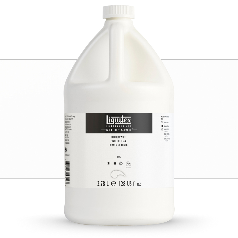  Liquitex Professional Soft Body Acrylic Paint, 237ml (8-oz)  Bottle, Titanium White