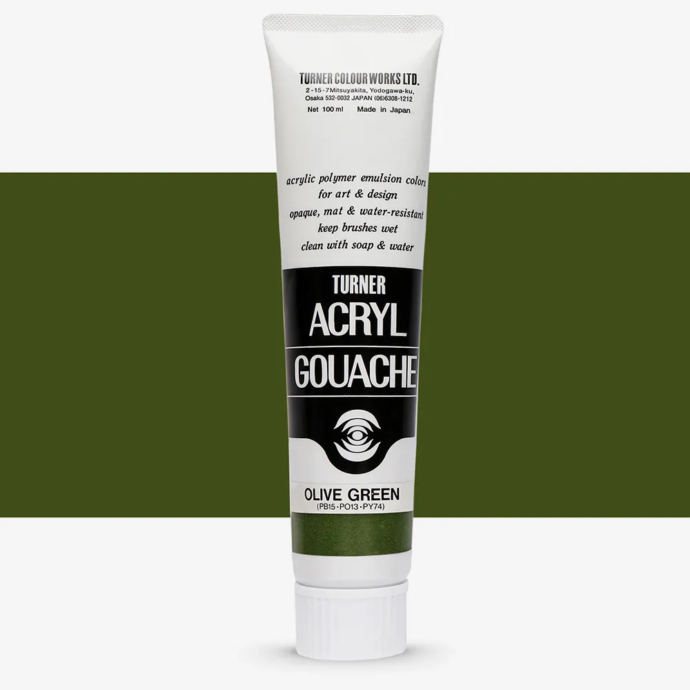 Turner : Acrylic Gouache Paint : 100ml : Olive Green 46