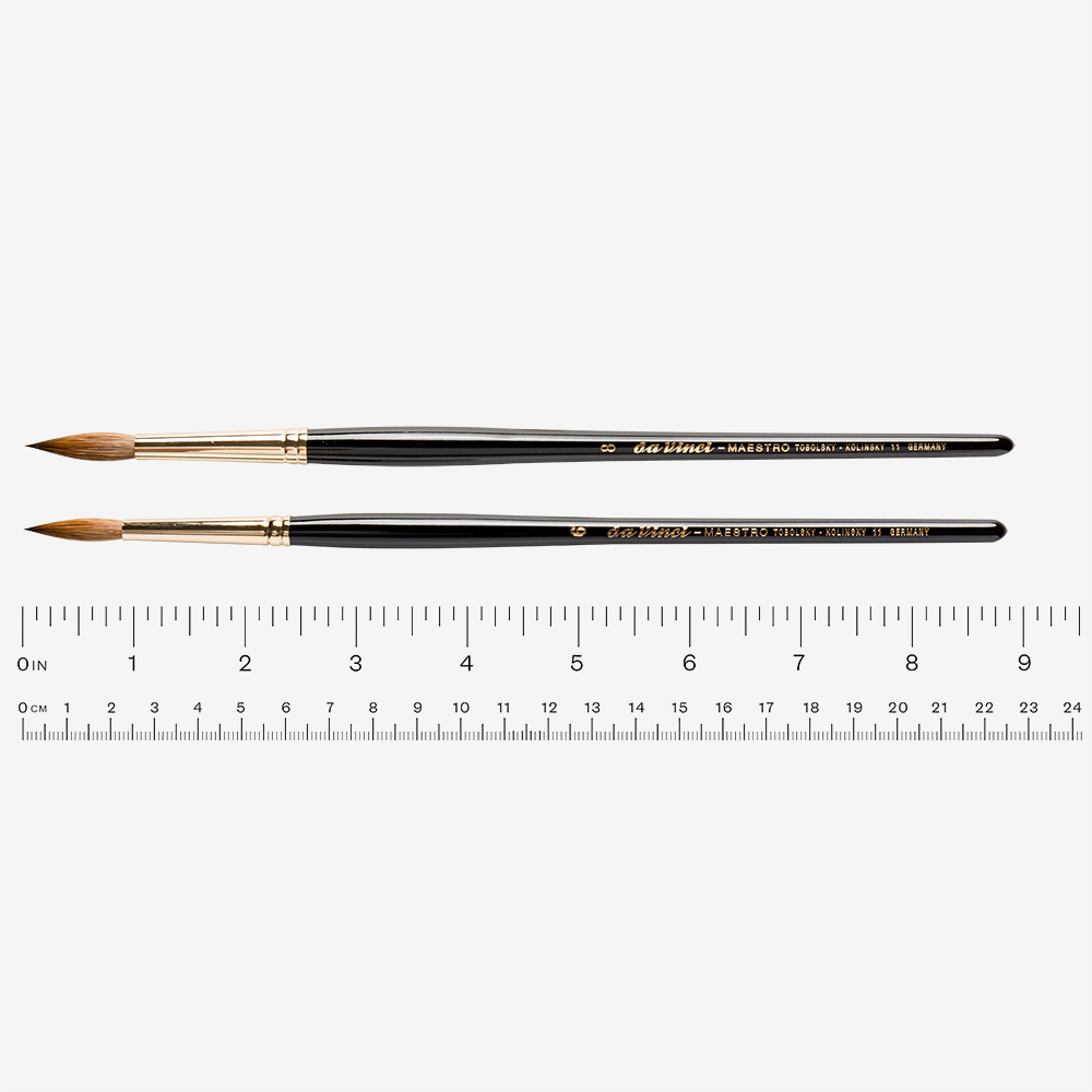 Da Vinci Series 11 Maestro Watercolor Brush - Size 4 Round, Fuller English Kolinsky Red Sable, Made In Germany For Precision Painting