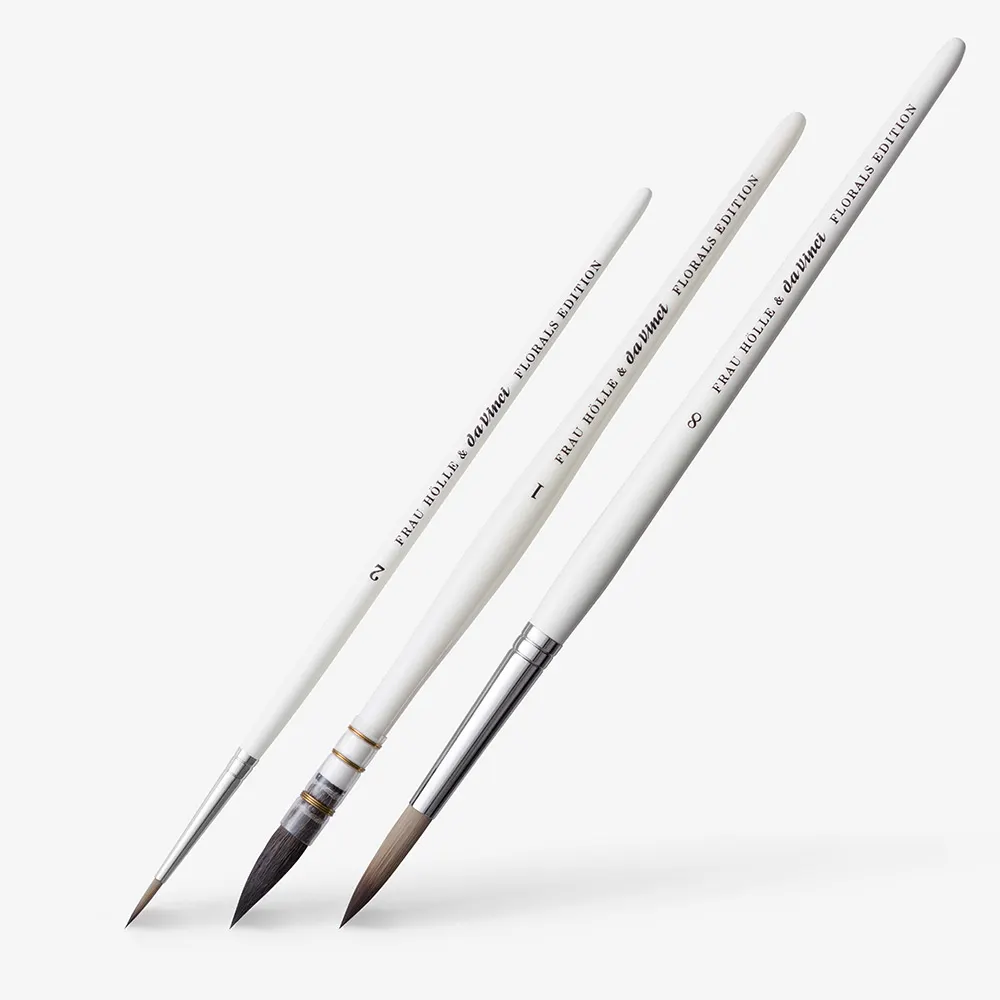 Da Vinci : Frau Holle : Watercolour Brush : Loose Watercolour Florals Set Of 3