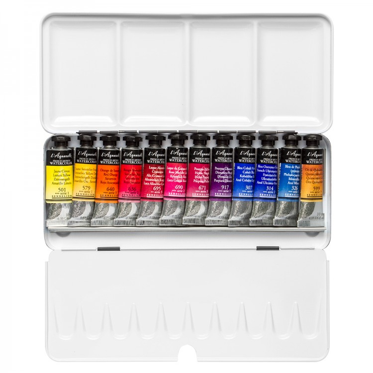 Billy Showell : Sennelier Watercolour Paint Set : 12 10ml : Tubes In Case