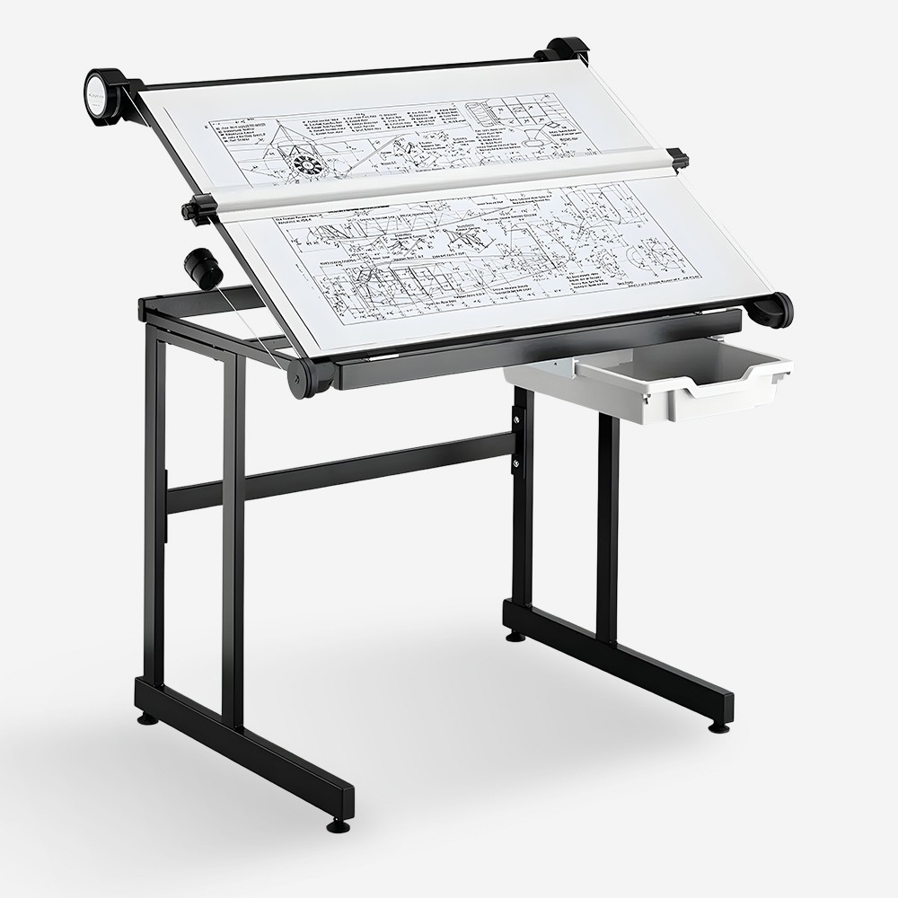 Vistaplan : Evesham Lift-Up Drawing Table Complete with Continuous Wire Parallel Motion A1 : UK Only