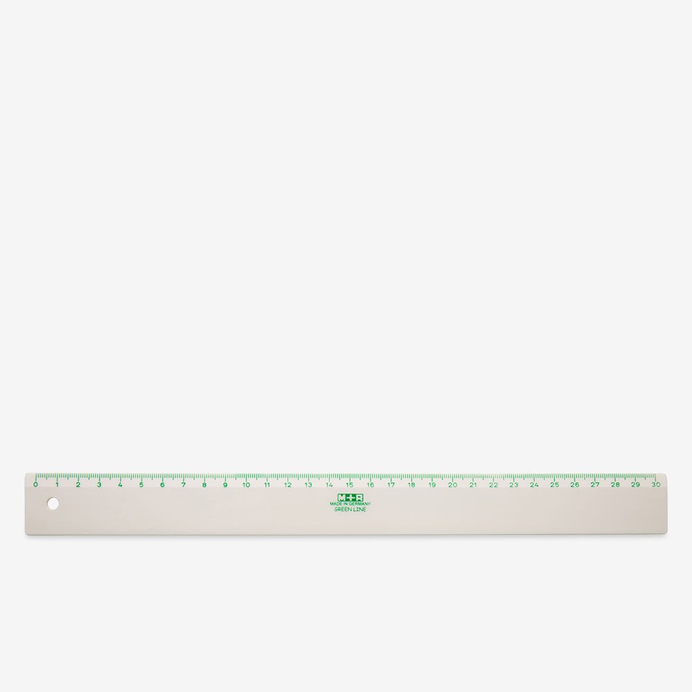 M+R : Green Line : Recycled Plastic Ruler : 30cm