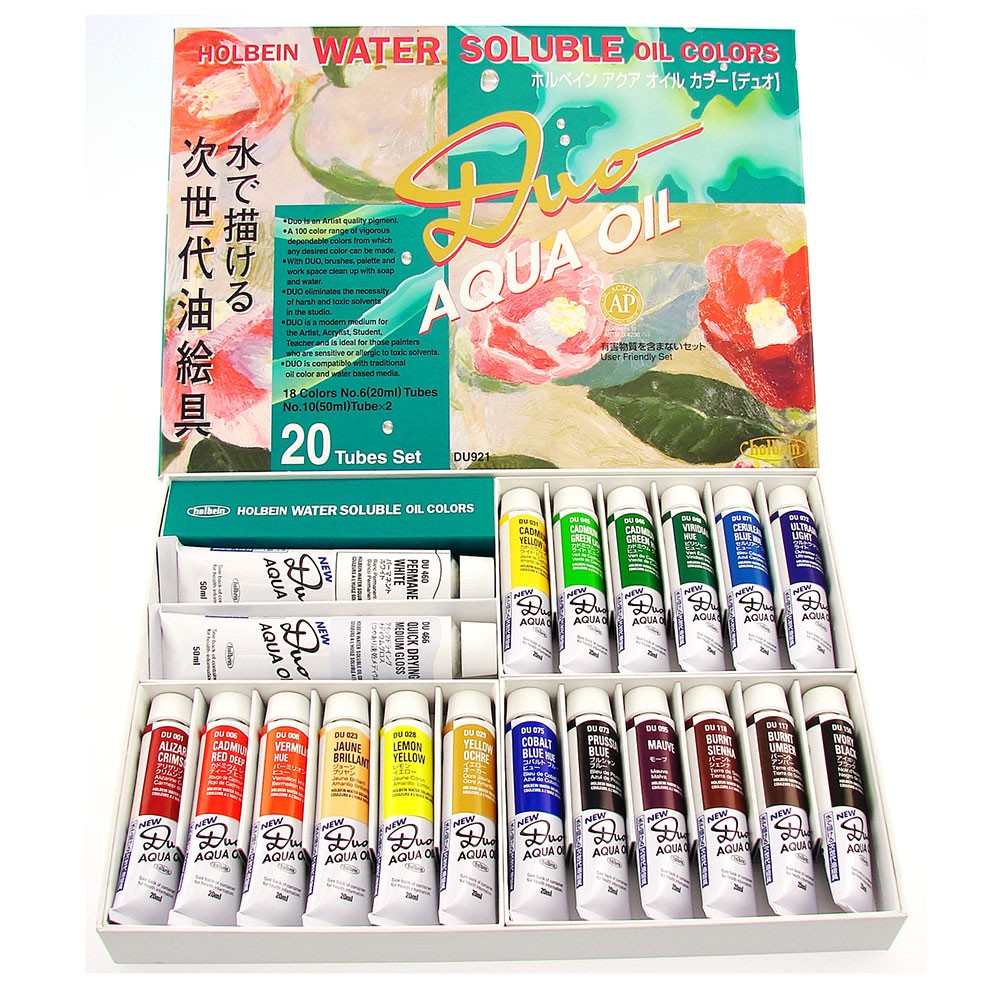 Holbein : Duo Aqua : Watermixable Oil Paint : 20ml : Set of 20