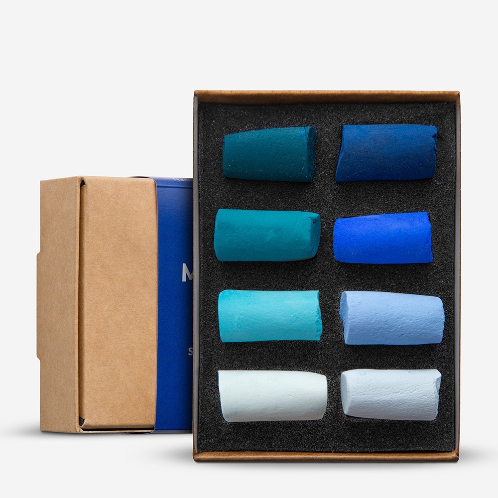 Unison Colour : Soft Pastel : Set of 8 Half Sticks : Blue