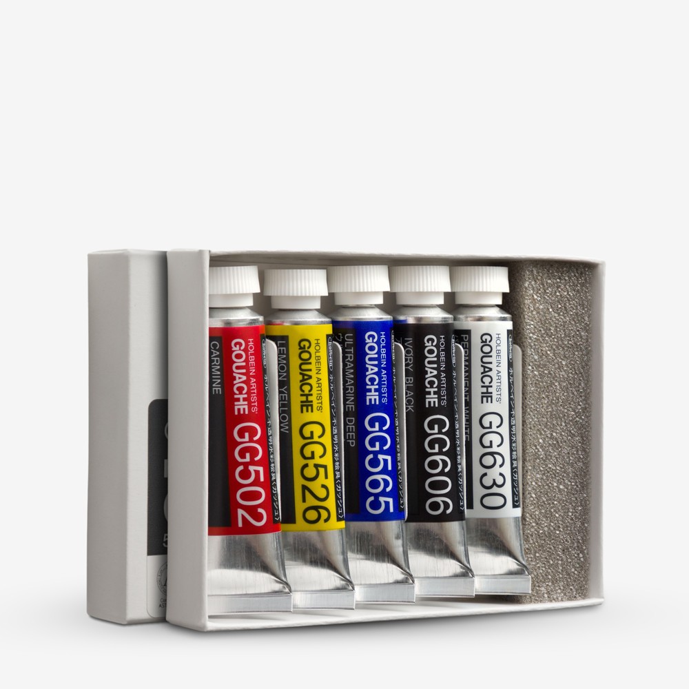 Holbein : Artists' : Gouache Paint : 5ml : Intro Set of 5