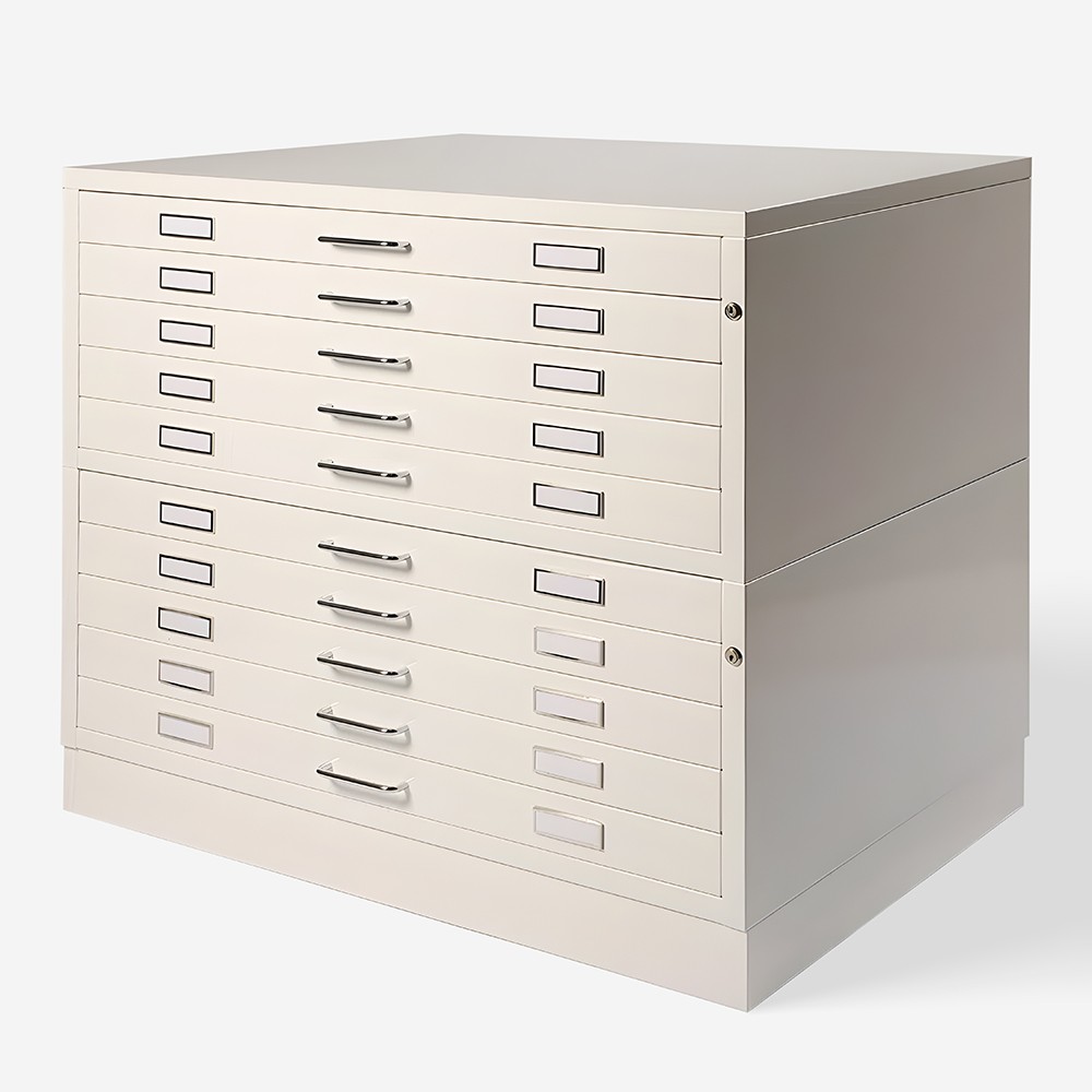 Vistaplan : Metal Planchest 10 Drawer A1 White : UK Only