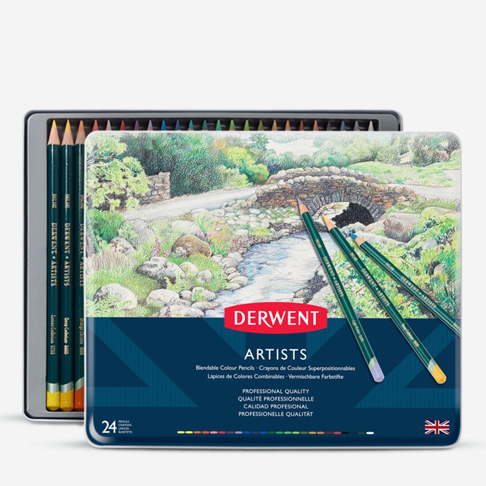 Derwent : Artists : Coloured Pencil : Metal Tin Set of 24