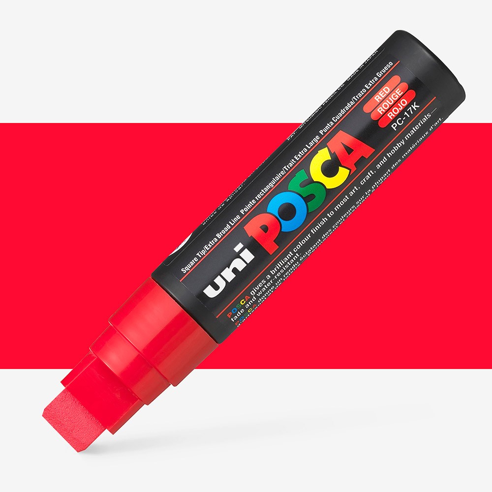Uni : Posca Marker : PC-17K : Extra Broad Chisel Tip : 15mm : Red