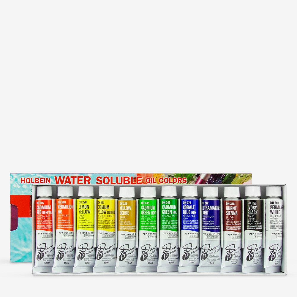 Holbein : Duo Aqua : Watermixable Oil Paint : 10ml : Set of 12