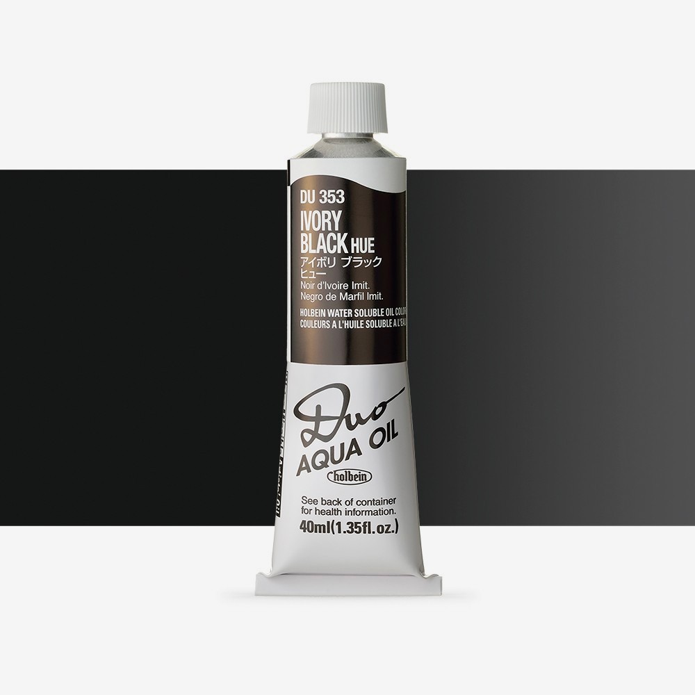 Holbein : Duo Aqua : Watermixable Oil Paint : 40ml : Ivory Black Hue