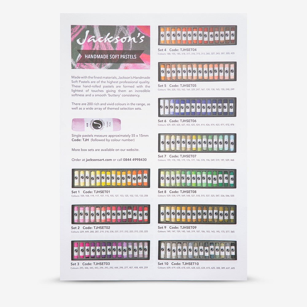 Jackson's : Handmade Soft Pastels : Printed Colour Chart