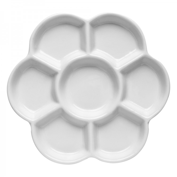 Jackson's : Ceramic Palette : Daisy Porcelain 7 well 6 in. diameter