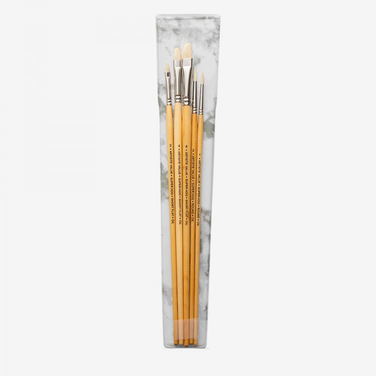 Pro Arte : Artist Value : Super Hog Wallet Brush Set : 5 Brushes