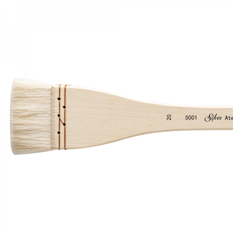 Silver Brush : Atelier Hake : Long Handle : Flat : Size 20 : 45mm Wide