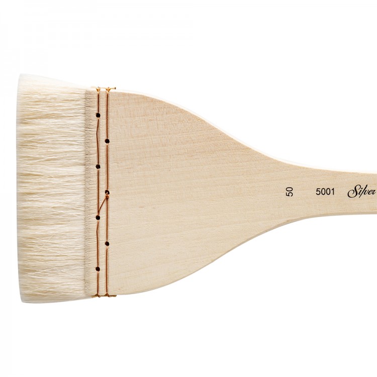 Silver Brush : Atelier Hake : Long Handle : Flat : Size 50 : 90mm Wide