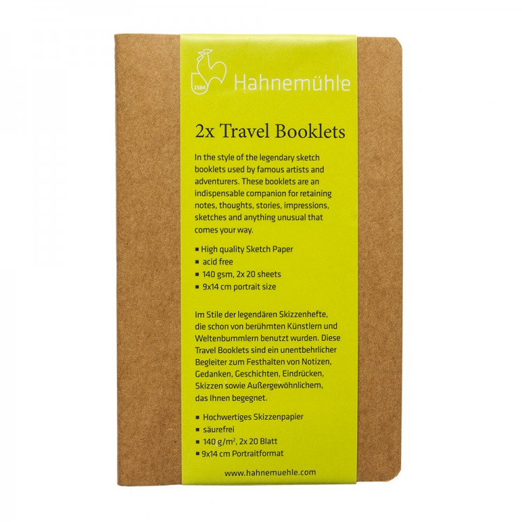 Hahnemuhle : Travel Booklet : 9x14cm (Apx.4x6in) : 140gsm : Pack of 2