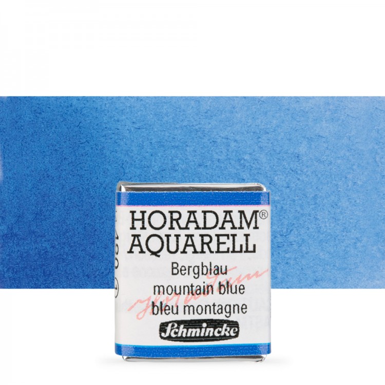 Schmincke : Horadam Watercolour Paint : Half Pan : Mountain Blue