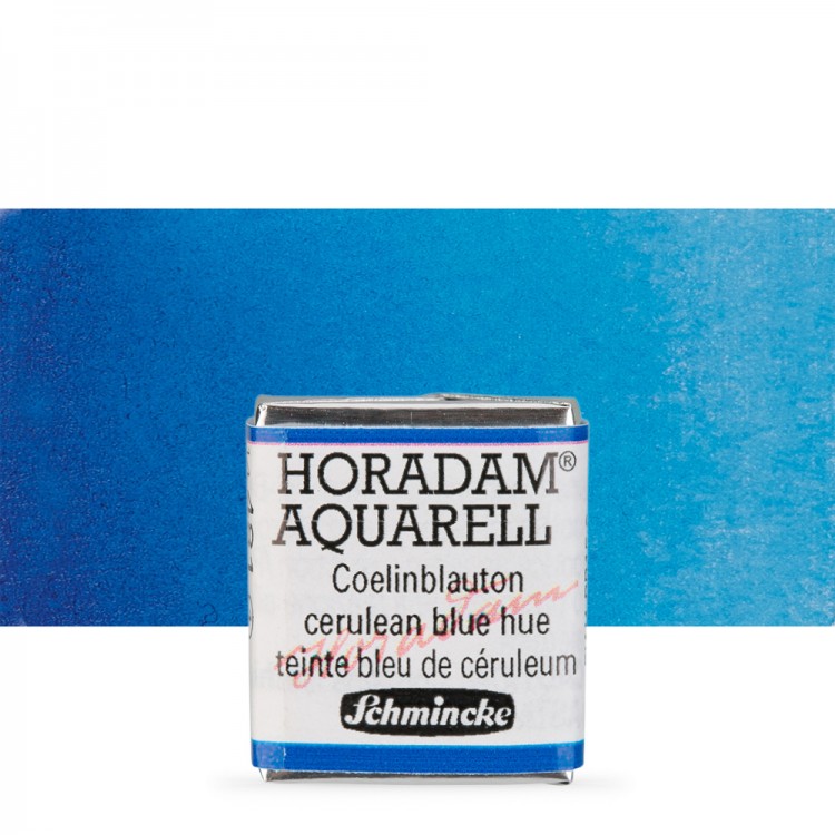 Schmincke : Horadam Watercolour Paint : Half Pan : Cerulean Blue Tone