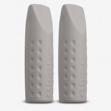 Faber-Castell : Grip Eraser Cap : Twin Pack : Grey