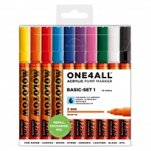 Molotow : One4All : 127HS : Acrylic Marker : Basic Set 1 : 10 Colours