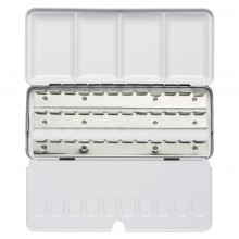 Jackson's : Empty Metal Watercolour Box : Holds 36 Half Pans or 18 Full Pans : With Fold-Out Palette