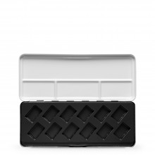 Jackson's : Empty Diagonal Plastic Molding Metal Watercolour Box : Holds 12 Full Pans