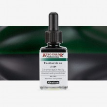 Schmincke : Aero Color Finest Acrylic Ink : 28ml : Chromium Oxide Green Brilliant