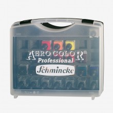 Schmincke : Aero Color Finest Acrylic Ink : Plastic Case Set : 16x28ml & Empty Jars