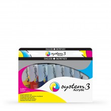 Daler Rowney : System 3 : Acrylic Paint : 59ml : Selection Set of 8