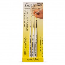 Silver Brush : Ultra Mini : Golden Taklon Brush : Striper Set of 3