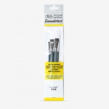 Winsor & Newton : Foundation Acrylic Brush Set : SH Flat 4, 10 & 14