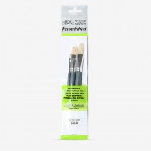 Winsor & Newton : Foundation Oil Brush Set : SH Flat 4, 10 & 14