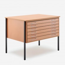 Vistaplan : Wooden Economy Planchest : 6 Drawer A0 : Beech : UK Only