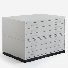 Vistaplan : Wooden Traditional Planchest : 6 Drawer A0 : Grey : UK Only