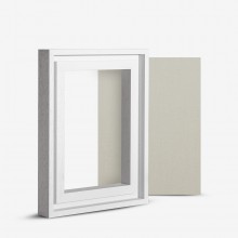 Jackson's : 18x24cm Handmade Board 696 Fine Grain Clear Primed Linen and White Ready-Made Ayous Wood Frame Set