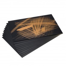 Essdee : Scraperfoil : Black coated Goldfoil : 152x101mm : Pack of 10 Sheets