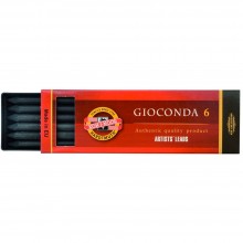 Koh-I-Noor : Gioconda Compressed Charcoal for Leadholder 5.6mm : Set of 6 : Medium