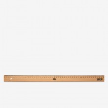 M+R : Wooden Ruler With Metal Insert : 50cm (Apx.20in)