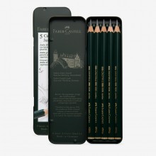 Faber-Castell : Series 9000 : Jumbo Graphite Pencil : Tin Set of 5