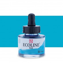 Royal Talens : Ecoline : Liquid Watercolour Ink : 30ml : Turquoise Blue