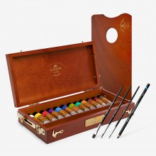 Charvin : Artist Oil Paint : 20ml : Wooden Box : Set of 12 with Brushes